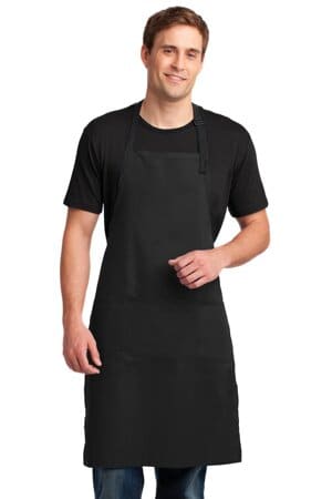 BLACK A700 port authority easy care extra long bib apron with stain release
