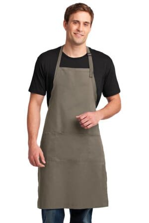 KHAKI A700 port authority easy care extra long bib apron with stain release