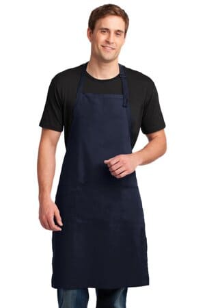NAVY A700 port authority easy care extra long bib apron with stain release