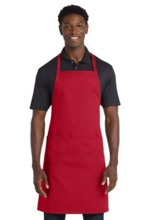 RED RED A700 port authority easy care extra long bib apron with stain release