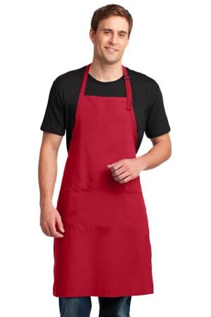 RED A700 port authority easy care extra long bib apron with stain release