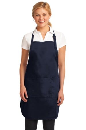 NAVY A703 port authority easy care full-length apron with stain release