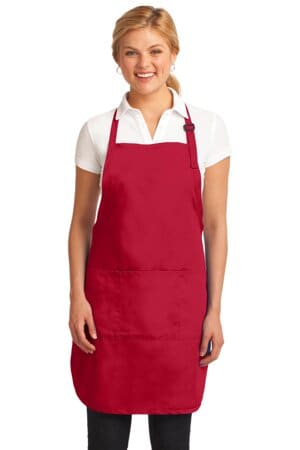 RED A703 port authority easy care full-length apron with stain release
