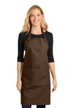 BROWN A900 port authority signature heavy twill bib apron