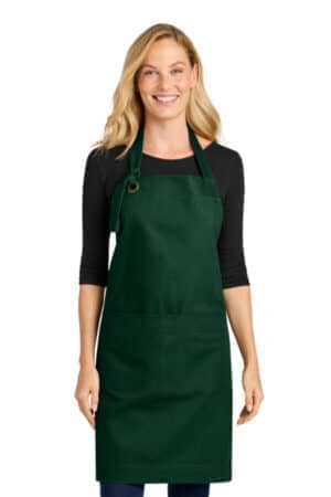 DARK GREEN A900 port authority signature heavy twill bib apron