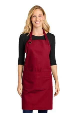 RICH RED A900 port authority signature heavy twill bib apron