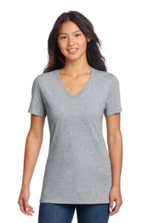 REMADE GRAY HEATHER AL2303 allmade women's recycled blend v-neck tee