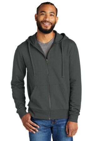 TERRAIN GREY AL4002 allmade unisex organic french terry full-zip hoodie