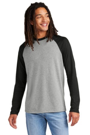 DEEP BLACK/ ALUMINUM GREY AL6009 allmade unisex tri-blend long sleeve colorblock raglan