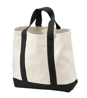 NATURAL/ BLACK B400 port authority-ideal twill two-tone shopping tote