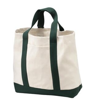 NATURAL/ SPRUCE B400 port authority-ideal twill two-tone shopping tote