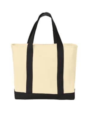 NATURAL/ BLACK B400 port authority-ideal twill two-tone shopping tote