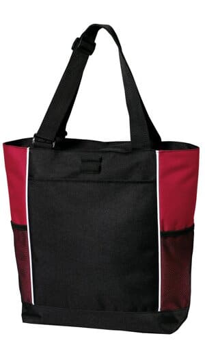 BLACK/ RED B5160 port authority panel tote