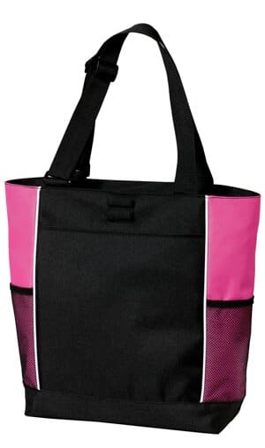 BLACK/ TROPICAL PINK B5160 port authority panel tote