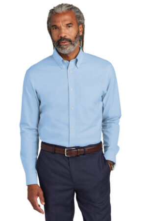 NEWPORT BLUE BB18000 brooks brothers wrinkle-free stretch pinpoint shirt