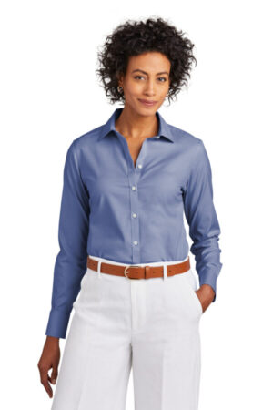 COBALT BLUE BB18001 brooks brothers women's wrinkle-free stretch pinpoint shirt
