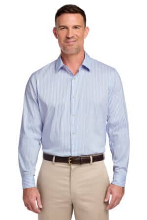 NEWPORT BLUE/ PEARL PINK FINE CHECK BB18006 brooks brothers tech stretch patterned shirt