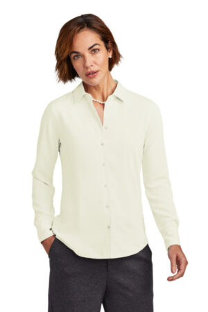 OFF WHITE BB18007 brooks brothers women's full-button satin blouse