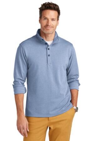 AEGEAN BLUE HEATHER BB18202 brooks brothers mid-layer stretch 1/2-button
