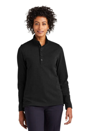 BLACK HEATHER BB18203 brooks brothers women's mid-layer stretch 1/2-button