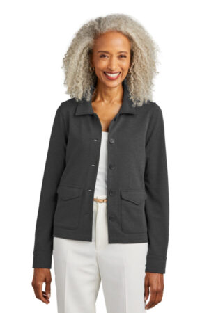 WINDSOR GREY HEATHER BB18205 brooks brothers women's mid-layer stretch button jacket