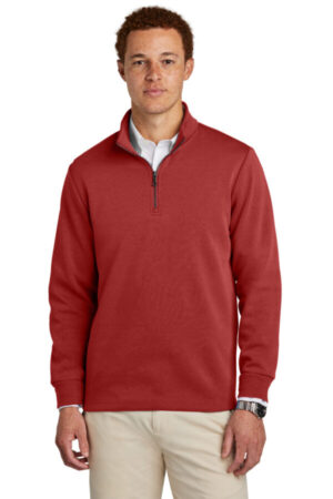 RICH RED BB18206 brooks brothers double-knit 1/4-zip