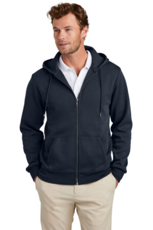 NIGHT NAVY BB18208 brooks brothers double-knit full-zip hoodie