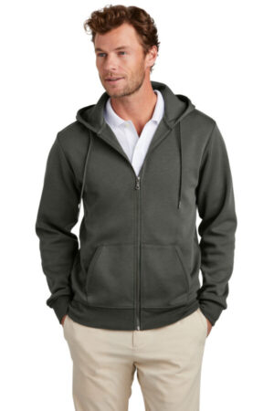 WINDSOR GREY BB18208 brooks brothers double-knit full-zip hoodie