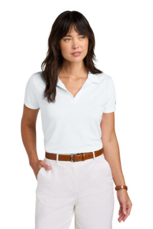 WHITE BB18221 brooks brothers women's mesh pique performance polo