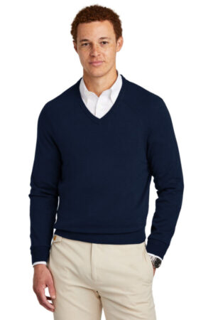 NAVY BLAZER BB18400 brooks brothers cotton stretch v-neck sweater