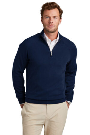 NAVY BLAZER BB18402 brooks brothers cotton stretch 1/4-zip sweater