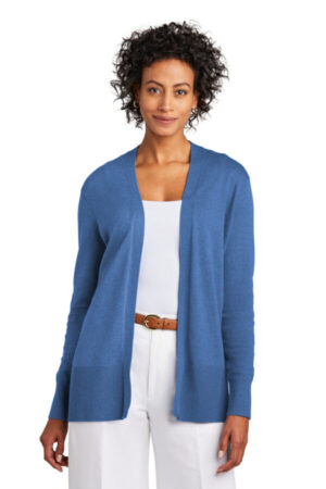 CHARTER BLUE HEATHER BB18403 brooks brothers women's cotton stretch long cardigan sweater