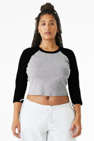 BC1200 bella canvas women's micro rib 3/4 raglan baby tee