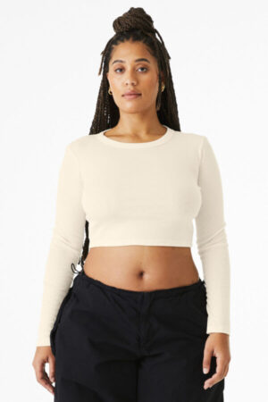 SOLID NATURAL BLEND BC1501 bella canvas women's micro rib long sleeve baby tee