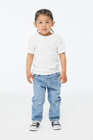 WHITE Bella canvas BC3001T bella canvas toddler short sleeve tee
