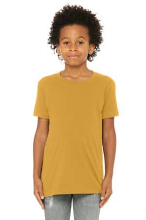 MUSTARD BC3001Y bella canvas youth jersey short sleeve tee