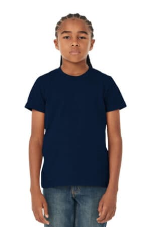 NAVY BC3001Y bella canvas youth jersey short sleeve tee