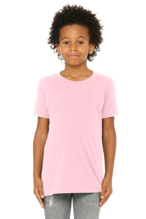 PINK BC3001Y bella canvas youth jersey short sleeve tee