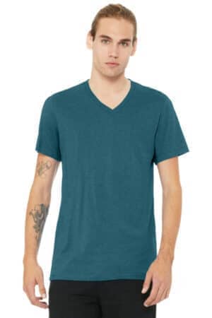 HEATHER DEEP TEAL BC3005CVC bella canvas unisex heather cvc v-neck tee