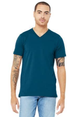 DEEP TEAL BC3005 bella canvas unisex jersey short sleeve v-neck tee