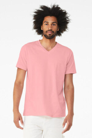 PINK BC3005 bella canvas unisex jersey short sleeve v-neck tee