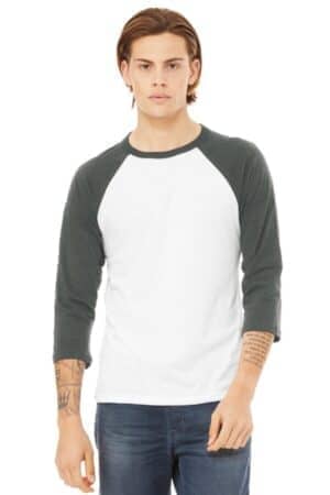 BC3200 bella canvas unisex 3/4-sleeve baseball tee