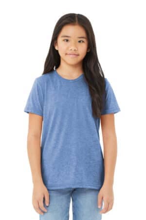 BLUE TRIBLEND BC3413Y bella canvas youth triblend short sleeve tee