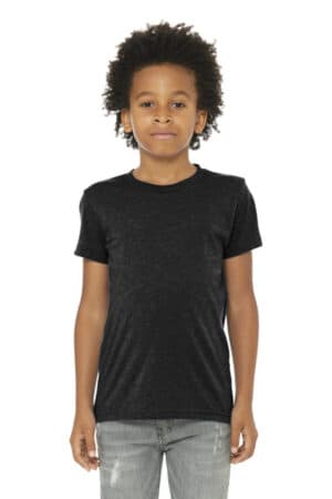 CHARCOAL BLACK TRIBLEND BC3413Y bella canvas youth triblend short sleeve tee
