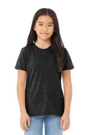 CHARCOAL BLACK TRIBLEND BC3413Y bella canvas youth triblend short sleeve tee