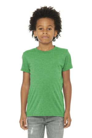 GREEN TRIBLEND BC3413Y bella canvas youth triblend short sleeve tee