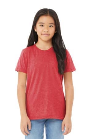RED TRIBLEND BC3413Y bella canvas youth triblend short sleeve tee