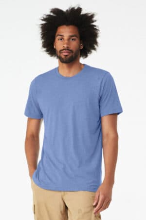 SOLID BLUE TRIBLEND BC3413 bella canvas unisex triblend short sleeve tee
