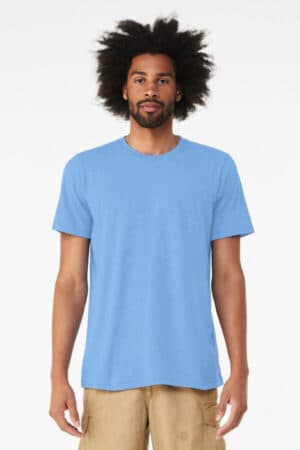SOLID CAROLINA BLUE TRIBLEND BC3413 bella canvas unisex triblend short sleeve tee