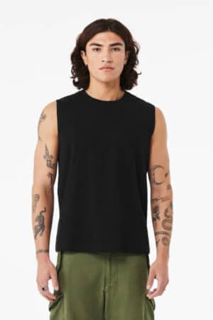 BLACK Bella canvas BC3483 bella canvas unisex jersey muscle tank